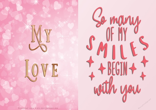 No Cut Just Print Valentines Day Card
