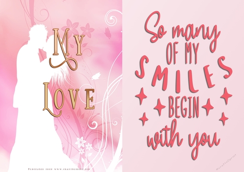No Cut Just Print Valentines Day Card