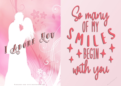 No Cut Just Print Valentines Day Card