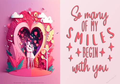 No Cut Just Print Valentines Day Card