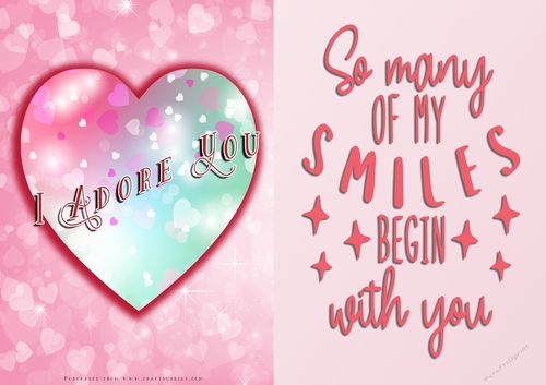 No Cut Just Print Valentines Day Card