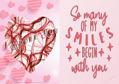 No Cut Just Print Valentines Day Card