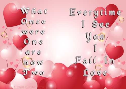 No Cut Just Print Valentines Day Card