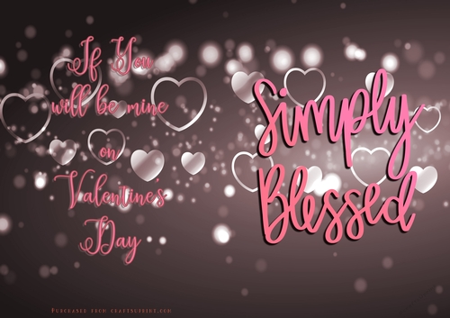 No Cut Just Print Valentines Day Card