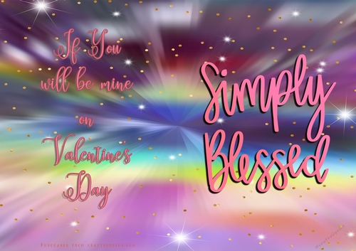 No Cut Just Print Valentines Day Card