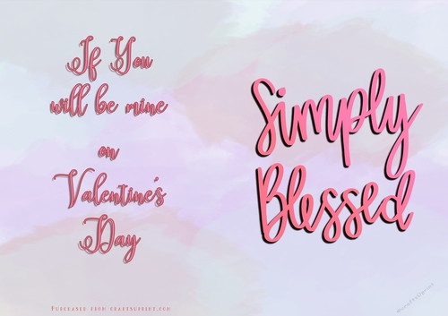 No Cut Just Print Valentines Day Card