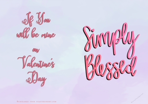 No Cut Just Print Valentines Day Card