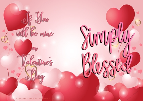 No Cut Just Print Valentines Day Card