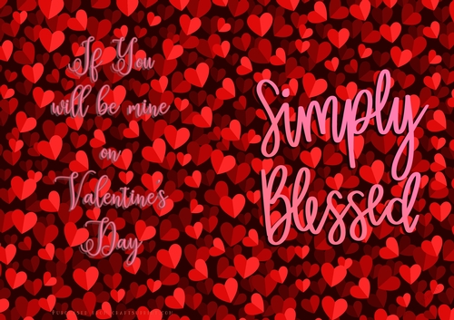 No Cut Just Print Valentines Day Card