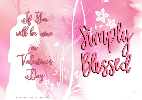 No Cut Just Print Valentines Day Card