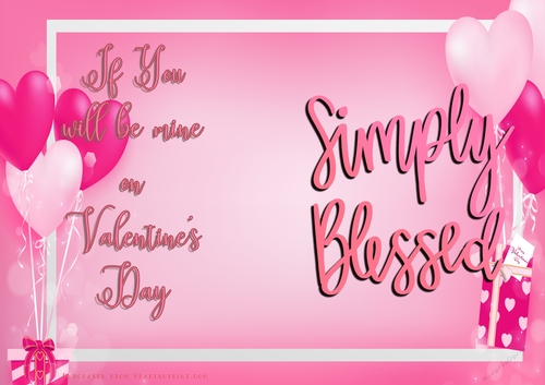 No Cut Just Print Valentines Day Card