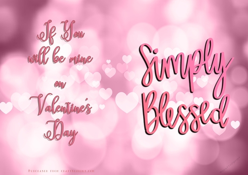 No Cut Just Print Valentines Day Card