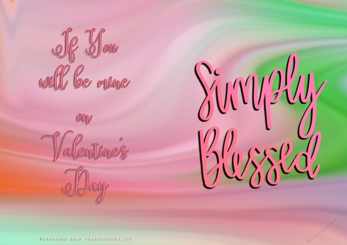 No Cut Just Print Valentines Day Card