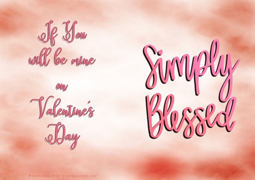 No Cut Just Print Valentines Day Card