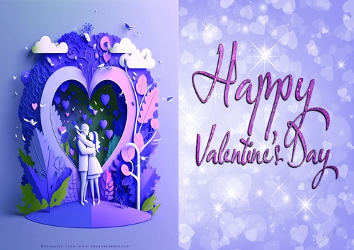 No Cut Just Print Valentines Day Card