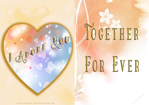 No Cut Just Print Valentines Day Card