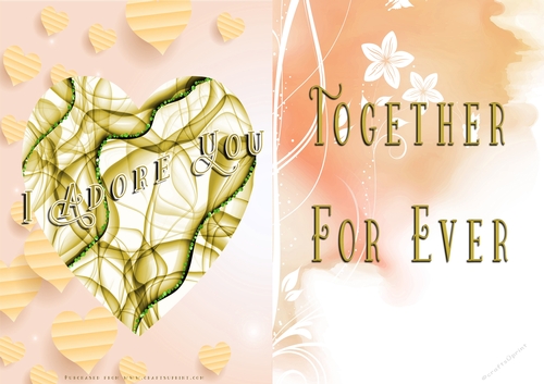 No Cut Just Print Valentines Day Card