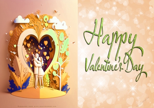 No Cut Just Print Valentines Day Card