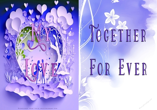 No Cut Just Print Valentines Day Card