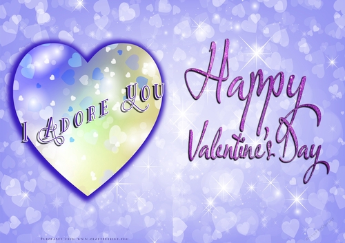 No Cut Just Print Valentines Day Card
