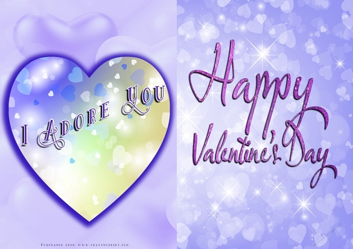 No Cut Just Print Valentines Day Card
