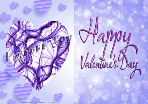 No Cut Just Print Valentines Day Card