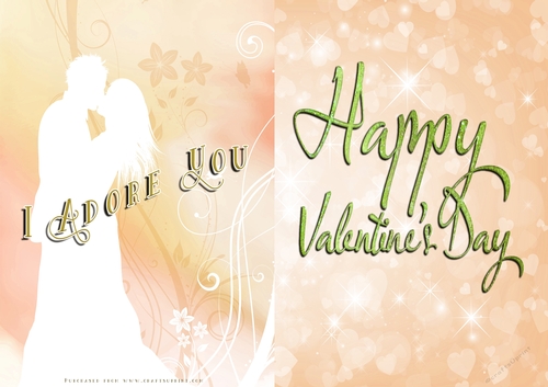 No Cut Just Print Valentines Day Card