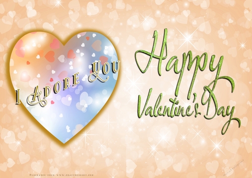 No Cut Just Print Valentines Day Card