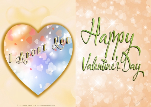 No Cut Just Print Valentines Day Card