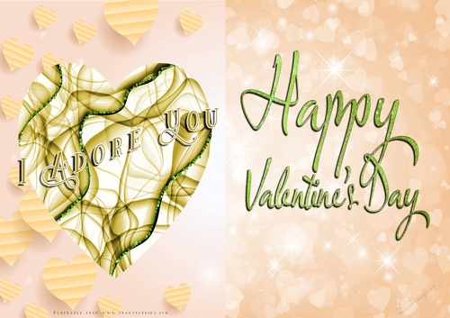 No Cut Just Print Valentines Day Card
