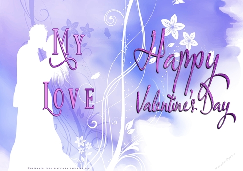 No Cut Just Print Valentines Day Card