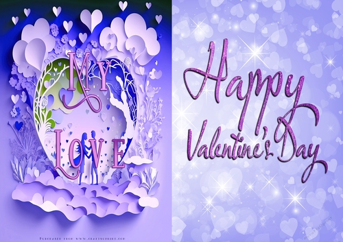 No Cut Just Print Valentines Day Card