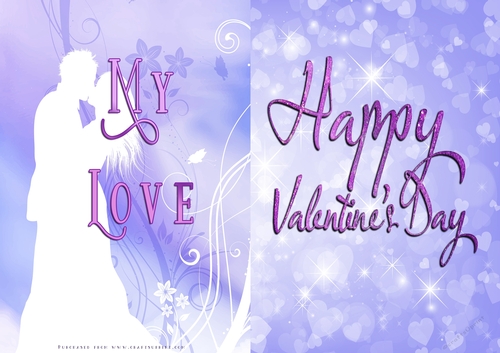 No Cut Just Print Valentines Day Card