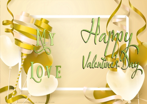 No Cut Just Print Valentines Day Card