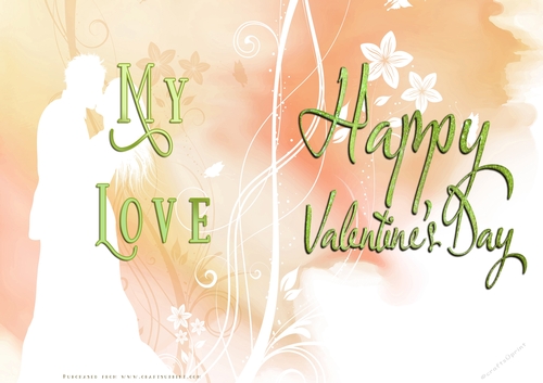 No Cut Just Print Valentines Day Card