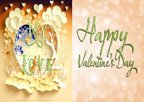 No Cut Just Print Valentines Day Card