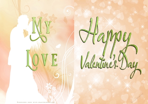 No Cut Just Print Valentines Day Card