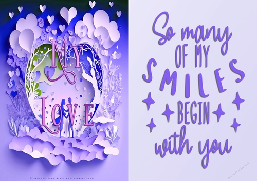 No Cut Just Print Valentines Day Card