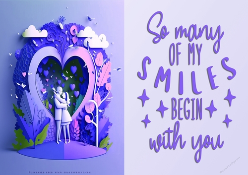 No Cut Just Print Valentines Day Card