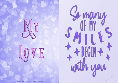 No Cut Just Print Valentines Day Card
