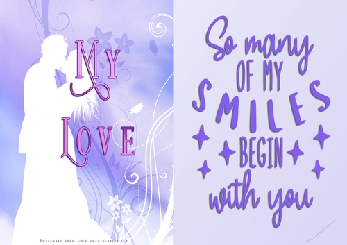 No Cut Just Print Valentines Day Card