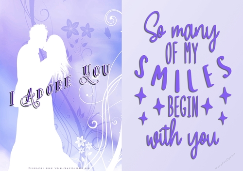 No Cut Just Print Valentines Day Card