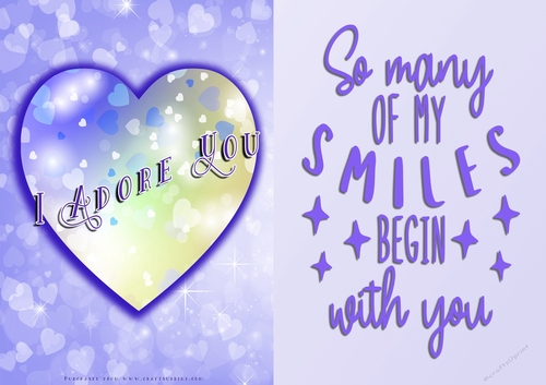 No Cut Just Print Valentines Day Card