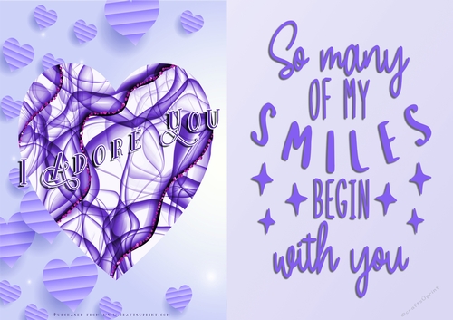 No Cut Just Print Valentines Day Card