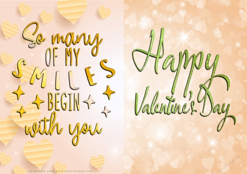No Cut Just Print Valentines Day Card
