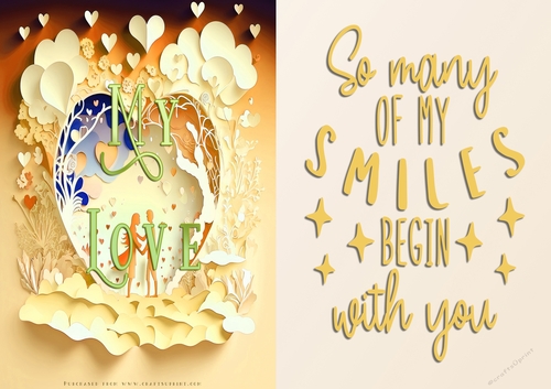 No Cut Just Print Valentines Day Card