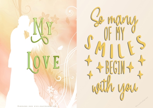 No Cut Just Print Valentines Day Card