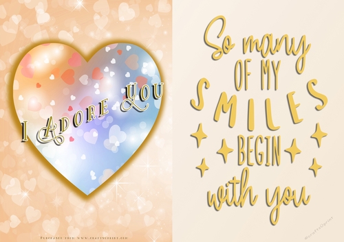No Cut Just Print Valentines Day Card