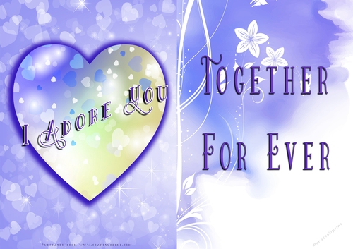 No Cut Just Print Valentines Day Card