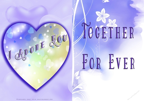 No Cut Just Print Valentines Day Card